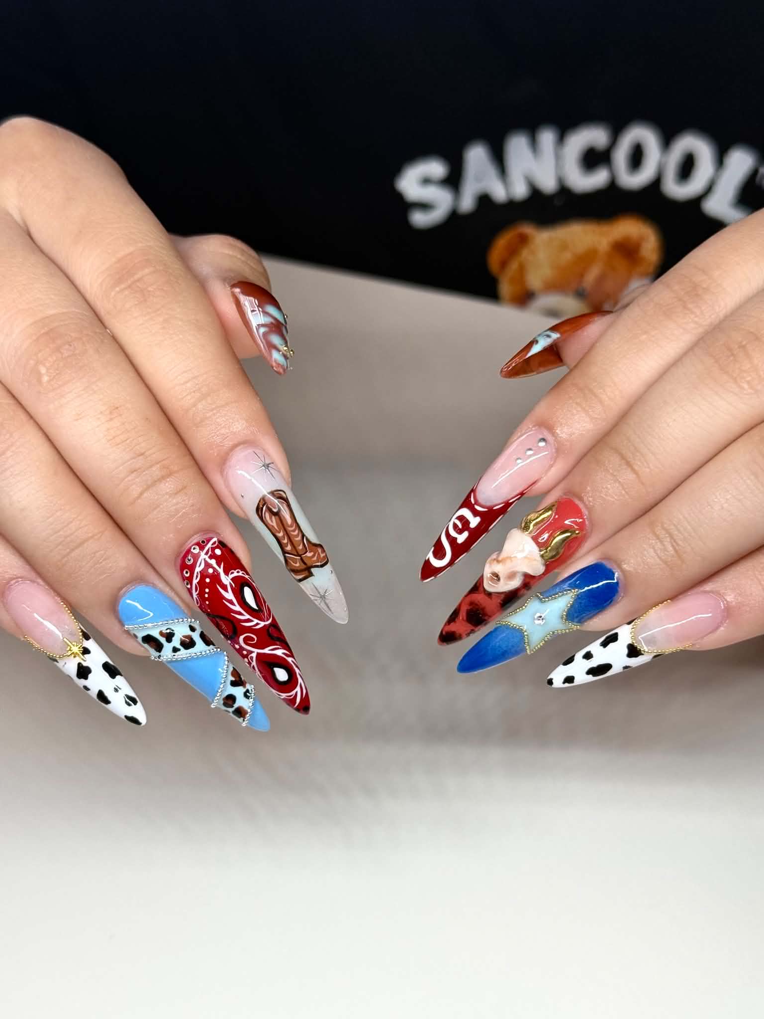 western rodeo art nail design