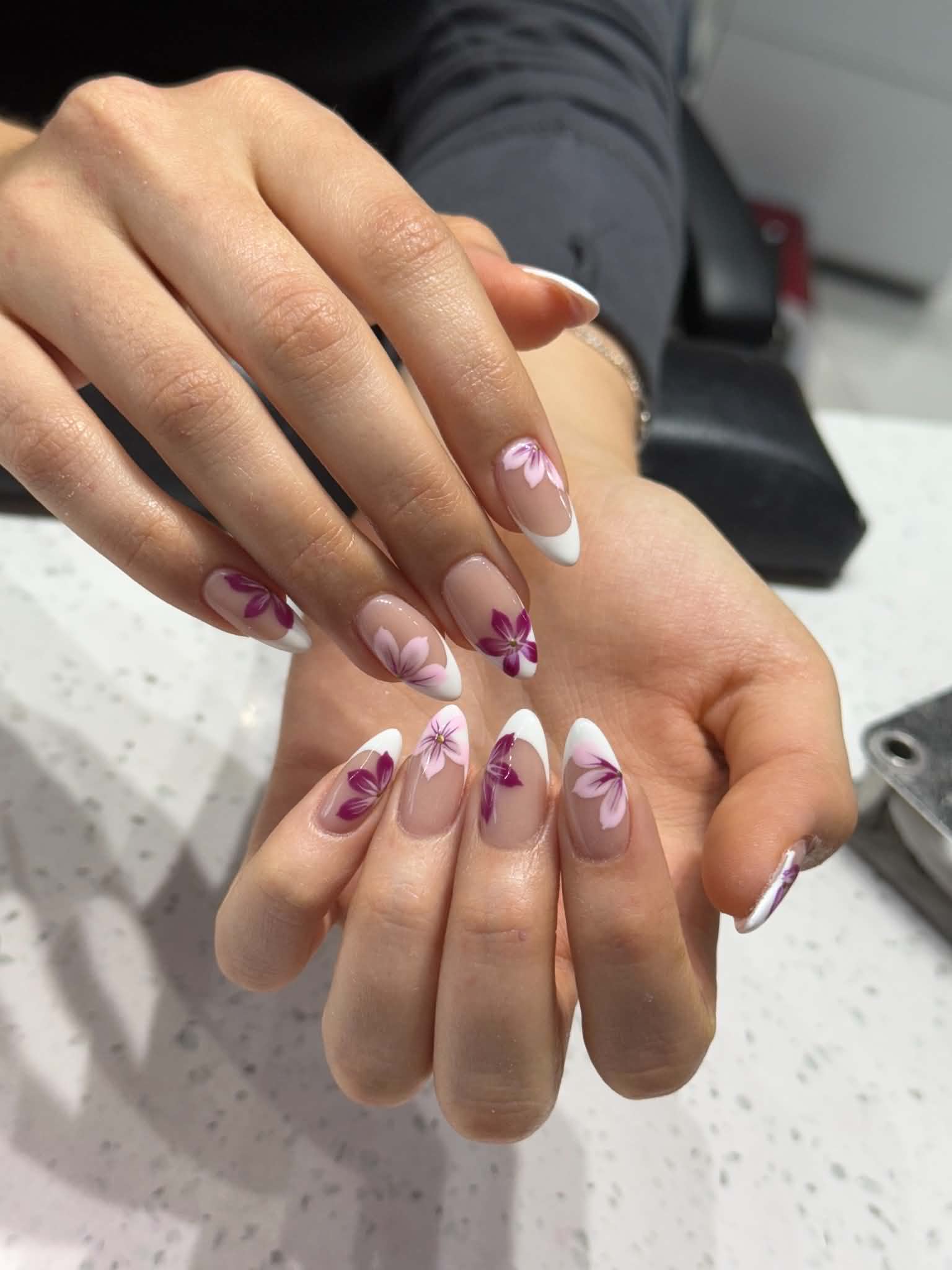Radiance Nails & Spa soft floral French nail design